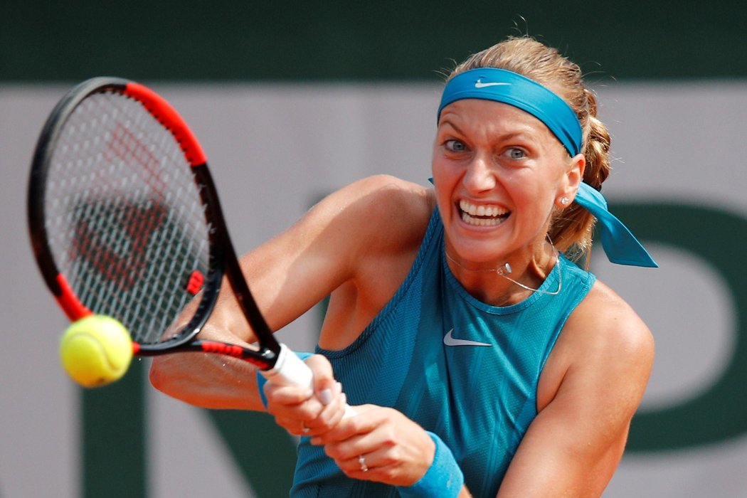 Petra Kvitová v utkání na French Open proti Veronice Cepedeové