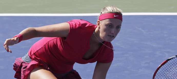 Petra Kvitová v zápase druhého kola turnaje v Cincinnati proti Elině Svitolinové