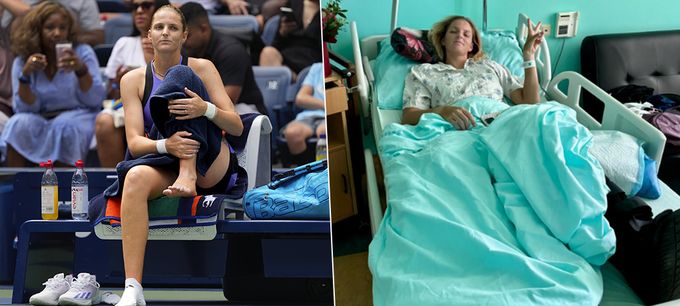 Operace kotníku po bleskové skreči. Plíšková ukázala fotku z nemocnice Operace kotníku po bleskové skreči. Plíšková ukázala fotku z nemocnice