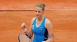 Česká tenistka Karolína Plíšková se na French Open raduje z postupu do druhého kola