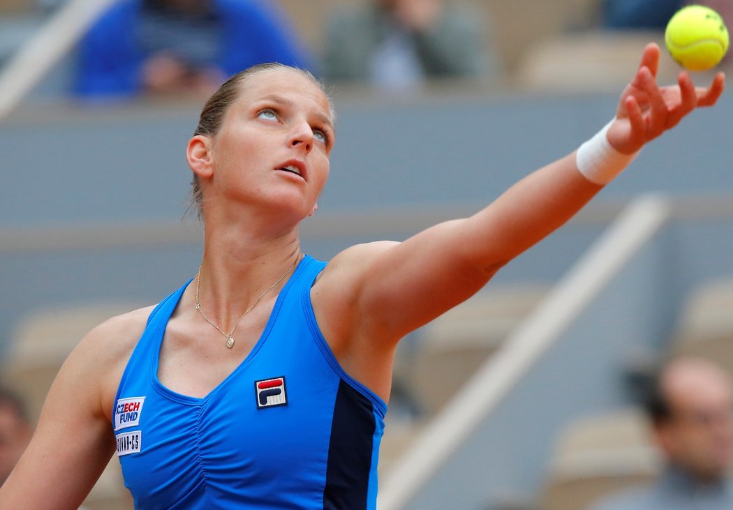 Česká tenistka Karolína Plíšková během prvního kola French Open