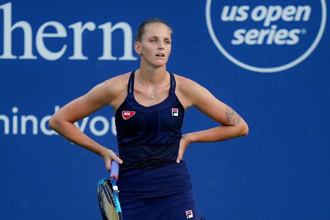 Česká tenistka Karolína Plíšková při generálce na US Open na turnaji v New Yorku