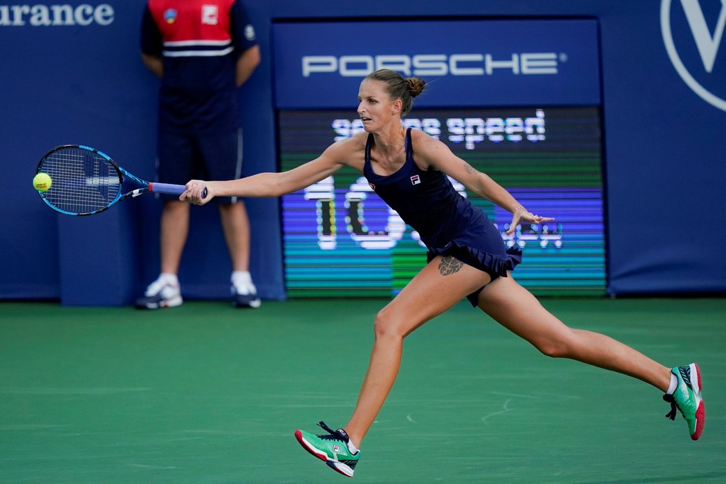 Česká tenistka Karolína Plíšková při generálce na US Open na turnaji v New Yorku