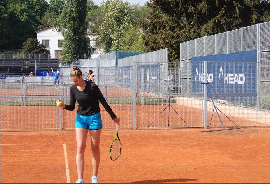 Kristýna Plíšková při tréninku na turnaji v Praze