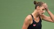 Česká tenistka Karolína Plíšková ěhem neúspěšného druhého kola na US Open