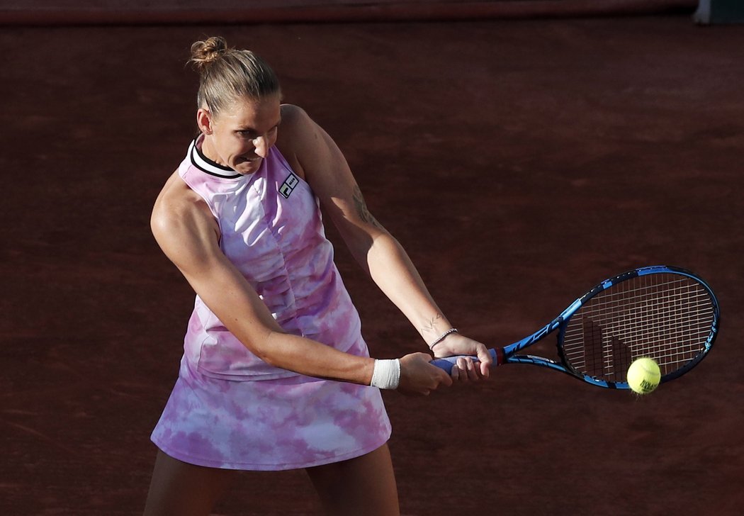 Karolína Plíšková vstoupila do French Open v růžových šatech