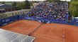 Pohled na centrální kurt v pražské Stromovce při turnaji WTA J&T Prague Open v roce 2017