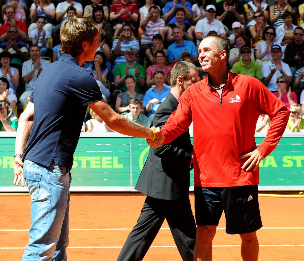 Na exhibici Novák - Lendl se dorazil podívat i semifinalista Roland Garros Tomáš Berdych