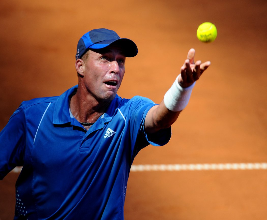 Ivan Lendl v exhibičním zápase proti Jiřímu Novákovi