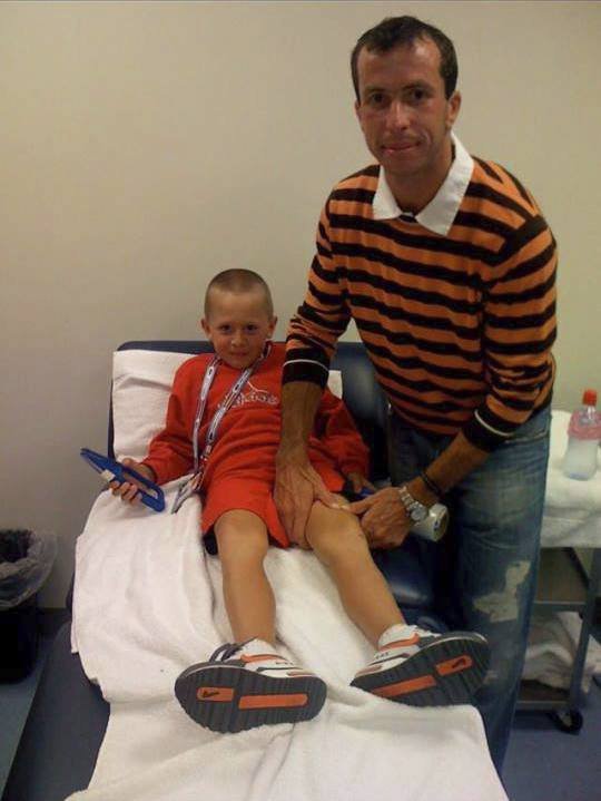 Radek Štěpánek se Sebastianem Kordou na US Open v roce 2006, kdy tam jel s tátou trenérem