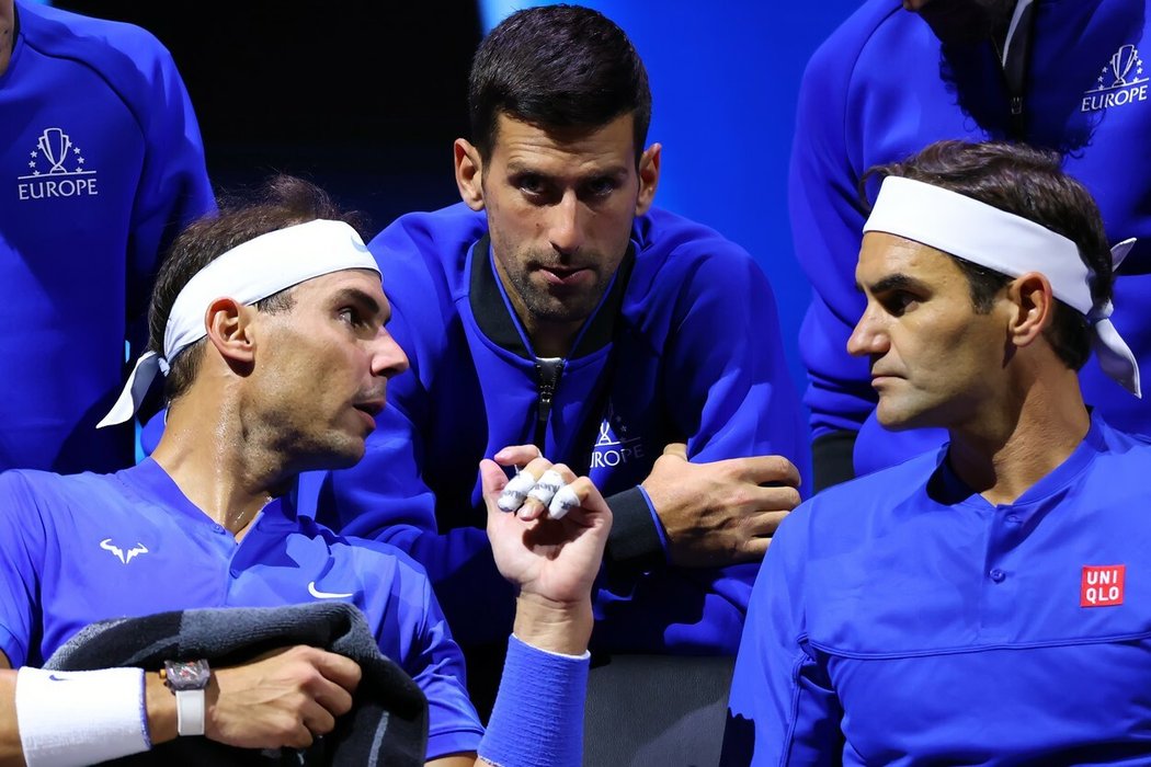 Tři tenisoví králové - Rafael Nadal, Novak Djokovič a Roger Federer