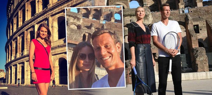 Tomáš Berdych se v Koloseu fotil s Marií Šarapovovou i manželkou Ester, svou fotku s legendární památkou má i Lucie Šafářová