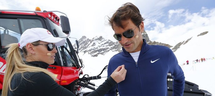 Roger Federer i Lindsey Vonnová si užívali společné chvíle