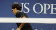 Úžasný úder Rogera Federera na US Open, švýcarský fenomén už podruhé dokázal soupeře znemožnit ranou mezi nohama zády ke kurtu.