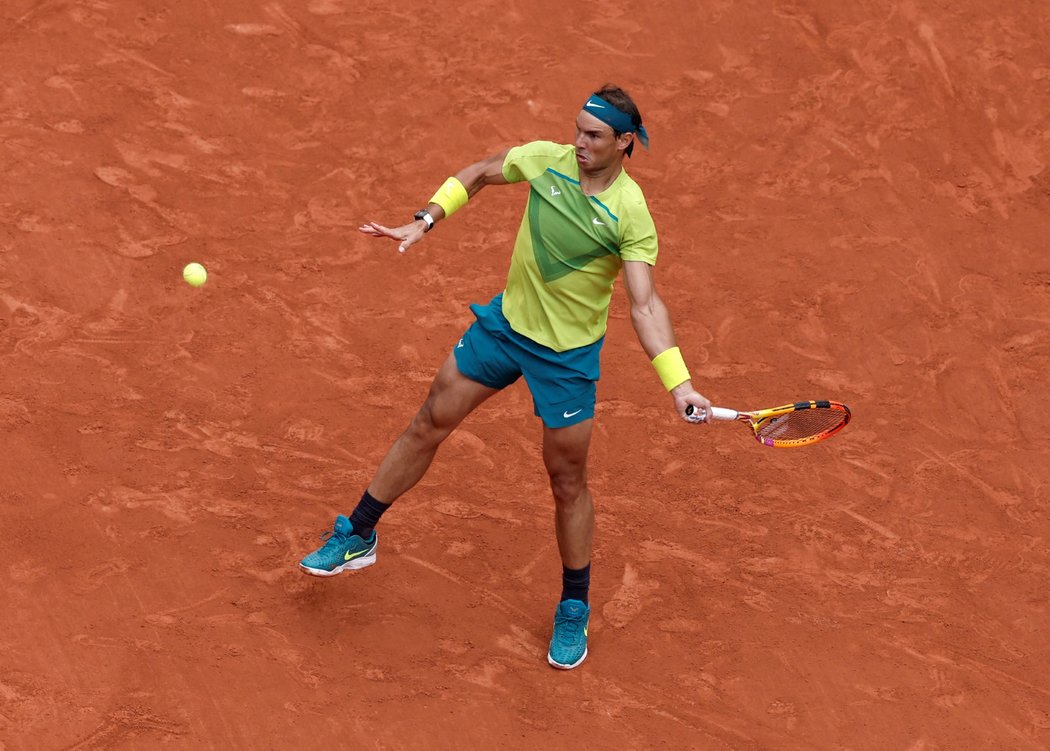Rafael Nadal během finále Roland Garros proti Casperu Ruudovi