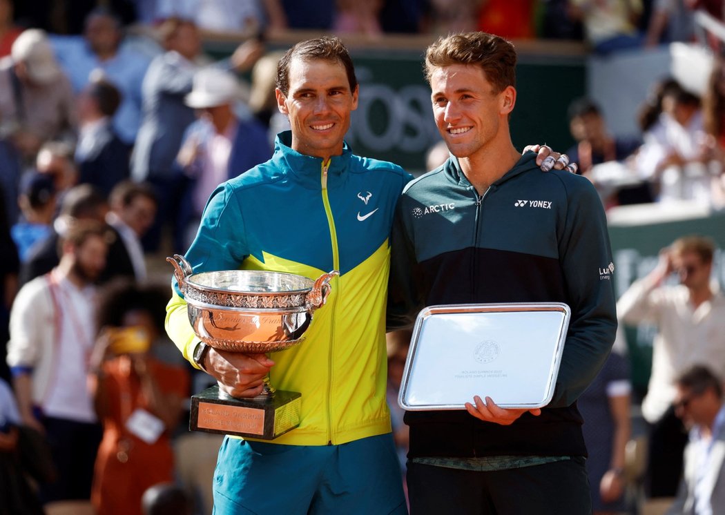 Oba finalisté Roland Garros 2022 zleva Rafael Nadal a Casper Ruud
