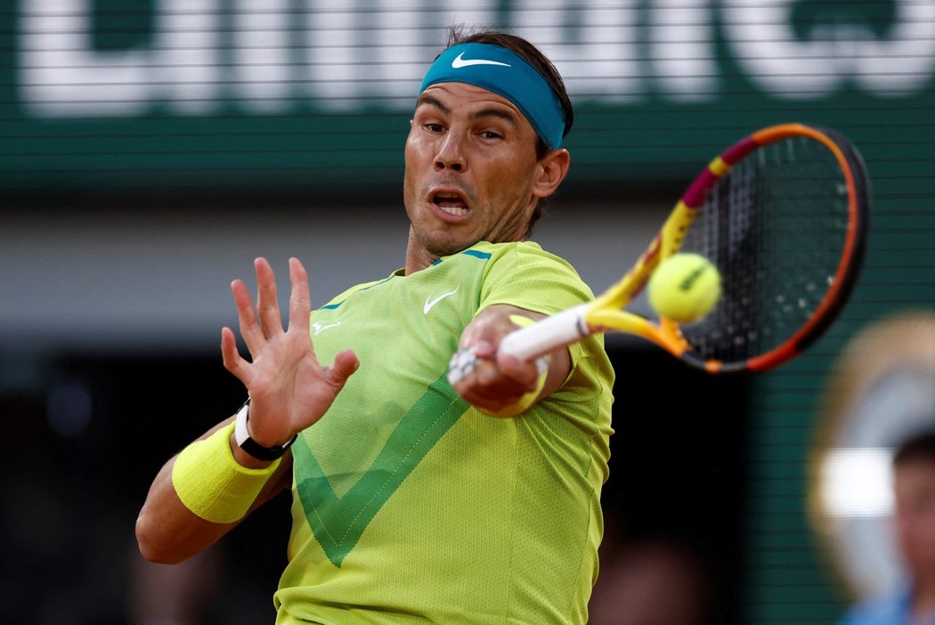 Rafael Nadal během zápasu s Djokovičem