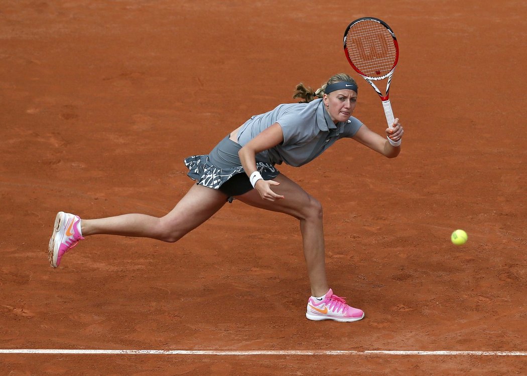 Petra Kvitová v zápase druhého kola French Open, kde porazila Novozélanďanku Erakovičovou