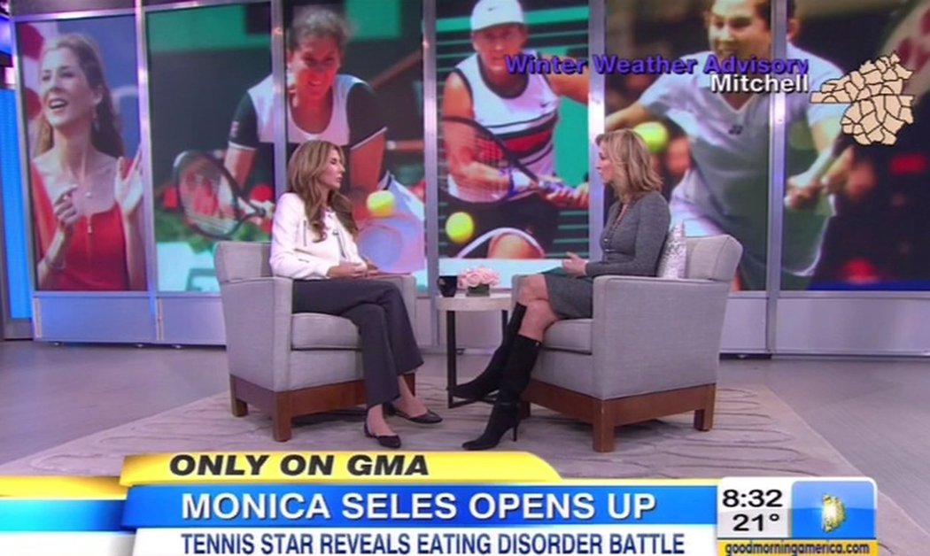 Slavný americký pořad Good Morning America, kde o své závislosti promluvila bývalá vynikající tenistka Monika Selešová