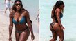 Serena Williams se promenádovala na plážích v Miami, kdeodpočívala před další částí tenisové sezony