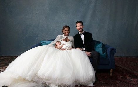 Serena Williamsová se svým manželem Alexisem Ohanianem a dvouměsíční dcerkou