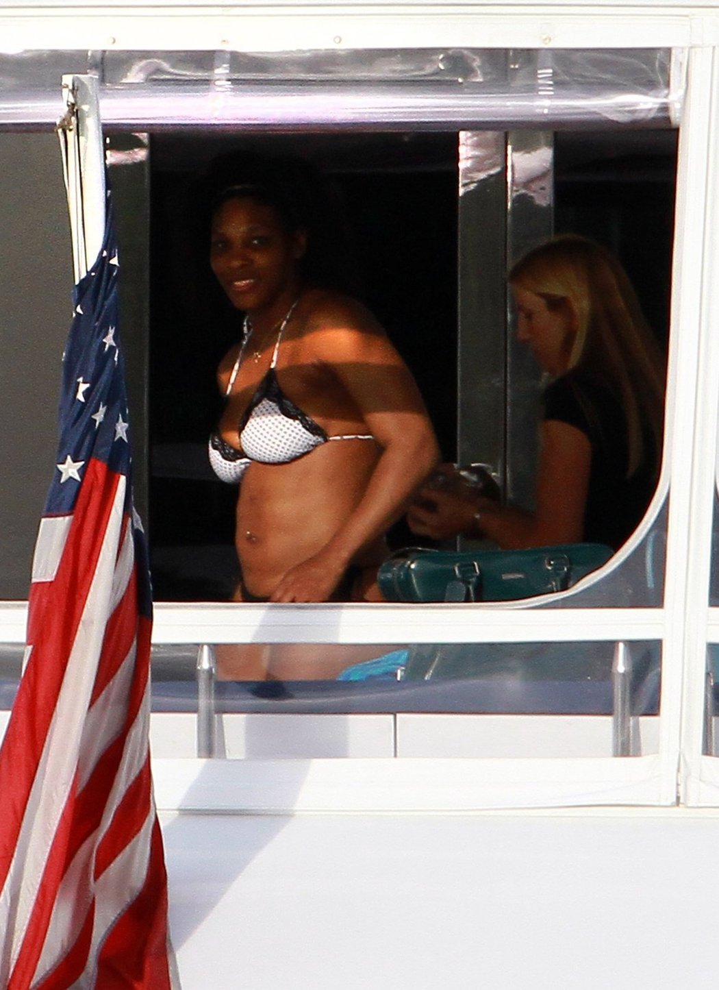 Serena Williamsová na jachtě s přáteli