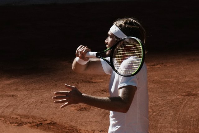 Stefanos Tsitsipas během finále French Open