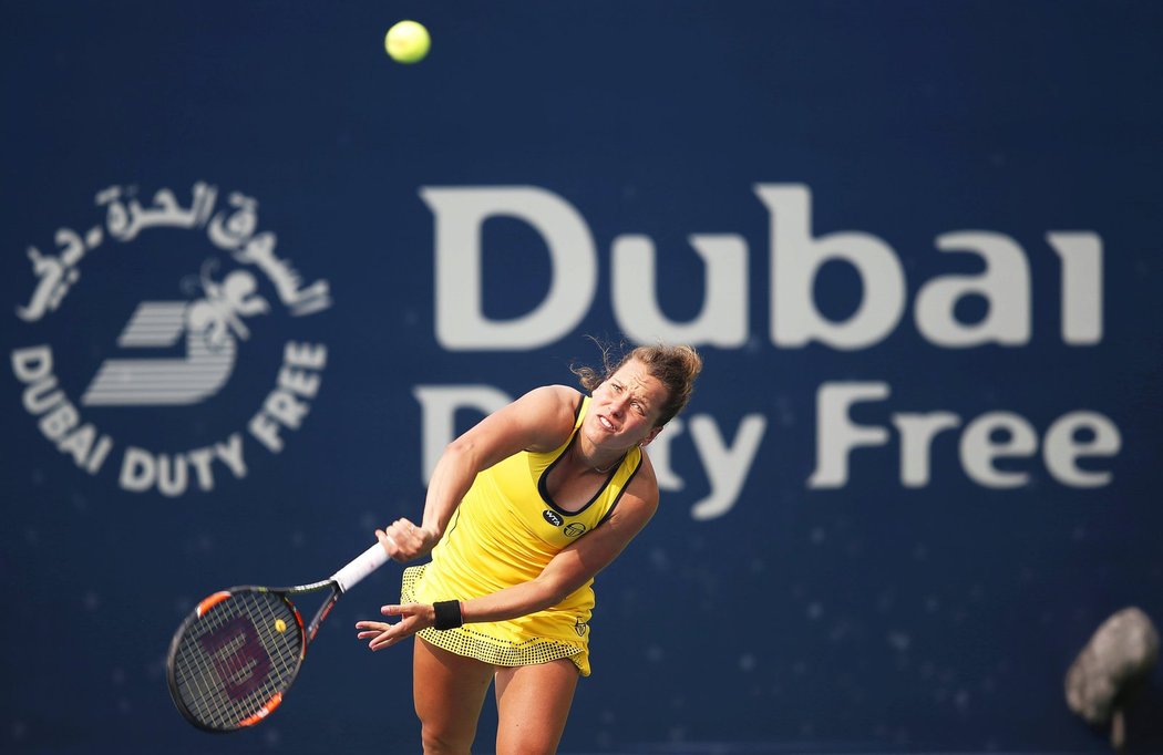 Česká tenistka Barbora Strýcová na turnaji v Dubaji