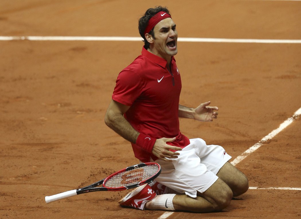 Chvíle štěstí pro Rogera Federera