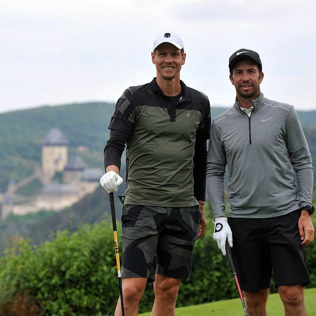 Tomáš Berdych a Radek Štěpánek na golfu