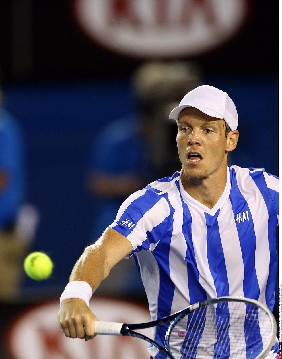 AUSTRALIAN OPEN 2014. Tomáš Berdych a jeho výstřední model podle dresu fotbalové Argentiny v Austrálii