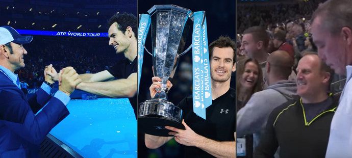Andy Murray slavil triumf na Turnaji mistrů i s hercem Kevinem Spaceym, Ivan Lendl to ale tradičně moc neprožíval...
