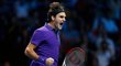 Federer po vítězném balonku finálové bitvy Turnaje mistů proti Djokovičovi