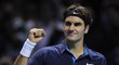 Federer se radoval z každého fiftýnů a na Turnaji mistrů patří k jednomu z favoritům