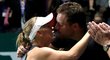 Caroline Wozniacká si jde pro vítěznou pusu k příteli Davidu Lee
