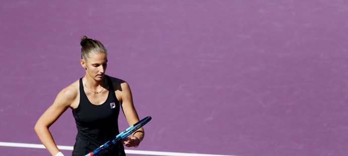 Česká tenistka Karolína Plíšková na Turnaji mistryň, kde ani přes dvě výhry ve skupině neprošla do semifinále