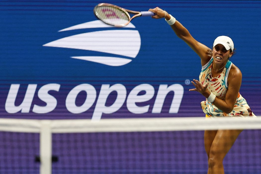 Madison Keysová během čtvrtfinálového souboje US Open s Markétou Vondroušovou