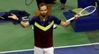 Daniil Medveděv se raduje z postupu do finále US Open