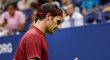 Švýcarský tenista Roger Federer během neúspěšného osmifinále na US Open