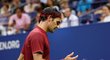 Švýcarský tenista Roger Federer během neúspěšného osmifinále na US Open