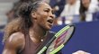 Serena Williamsová se rozčiluje ve finále US Open