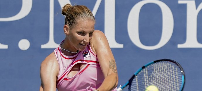 Karolína Plíšková v zápase prvního kola US Open