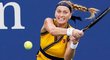 Česká tenistka Petra Kvitová během úspěšného vstupu do US Open
