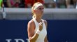 Česká tenistka Petra Kvitová během prvního kola na US Open, ve kterém hladce postoupila