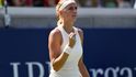 Česká tenistka Petra Kvitová během prvního kola na US Open, ve kterém hladce postoupila