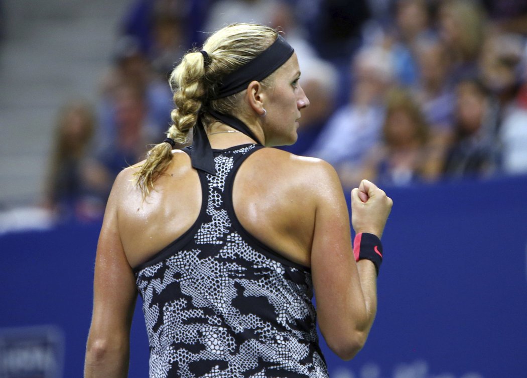 Pojď! Petra Kvitová v zápase osmifinále US Open