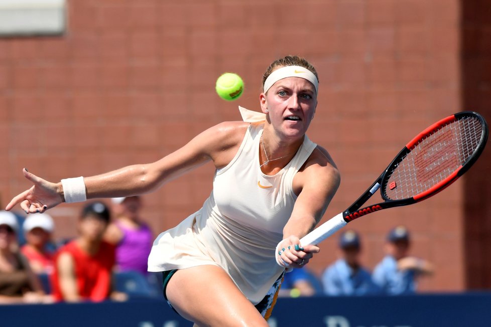 Česká tenistka Petra Kvitová během prvního kola na US Open, ve kterém hladce postoupila