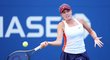 Linda Fruhvirtová ve druhém kole US Open proti Garbině Muguruzaové