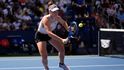 Linda Nosková v akci během osmifinále US Open