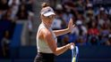 Linda Nosková v akci během osmifinále US Open